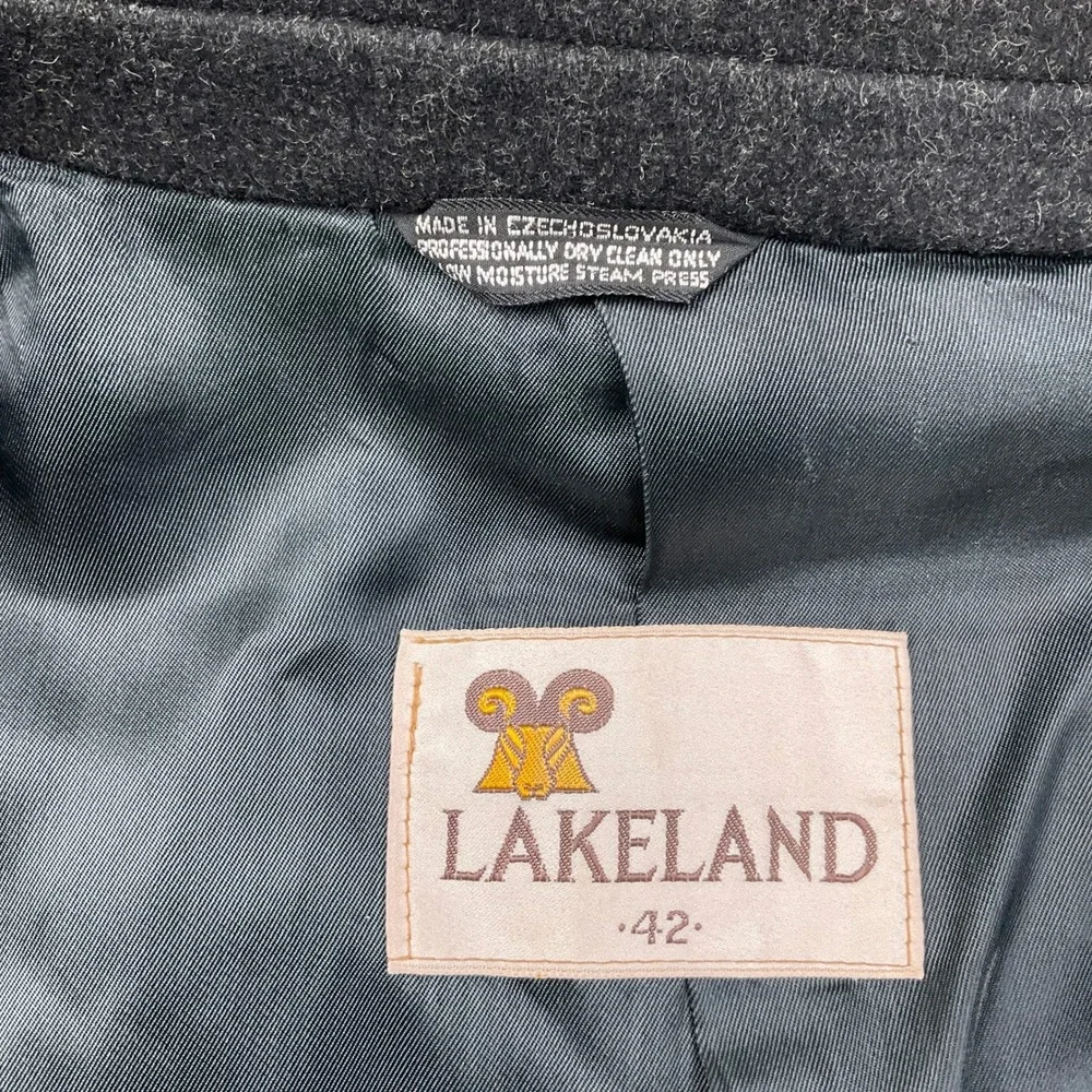 Lakeland Overcoat Mens 42 Charcoal Gray Full Length Heritage‎ Executive Formal
